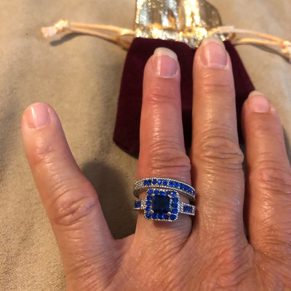 Sterling Silver ring with blue sapphire